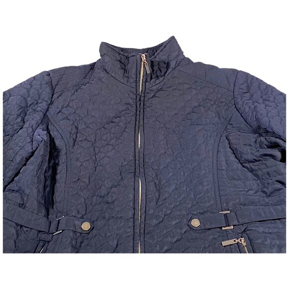 Giacca Jacket Womens XXL 2XL Navy Quilt Short Farm Cottage Cabin Everyday VTG - Picture 11 of 16